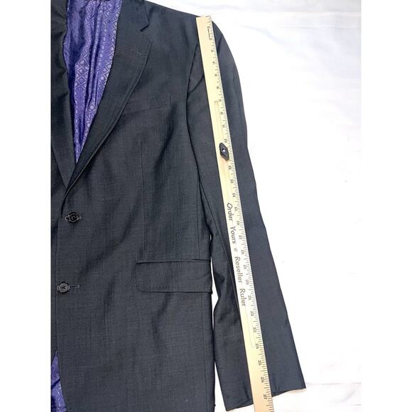 Ted Baker Endurance Blazer Size 44L Gray Jarrett 100% Wool Sportscoat Business - Picture 6 of 16